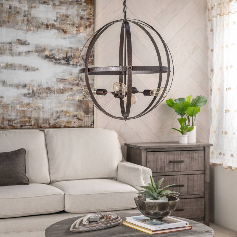 Sanya Metal 24"H Sphere Hanging Lamp Bed Bath & Beyond 31434906